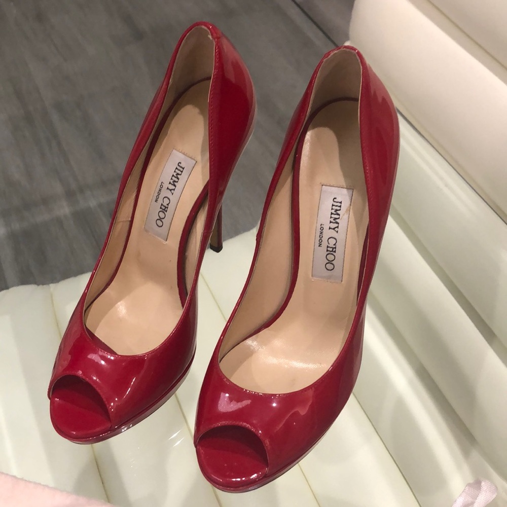 Authentic jimmy choo red shoes
